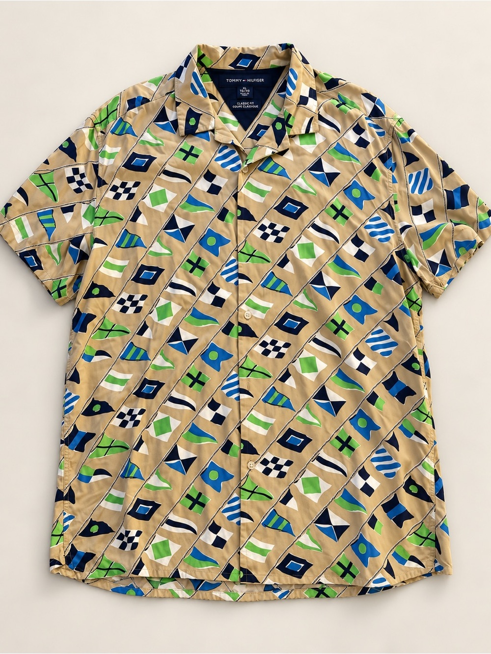 Tommy Hilfiger XL Classic Fit Nautical Signal Flag Camp Shirt